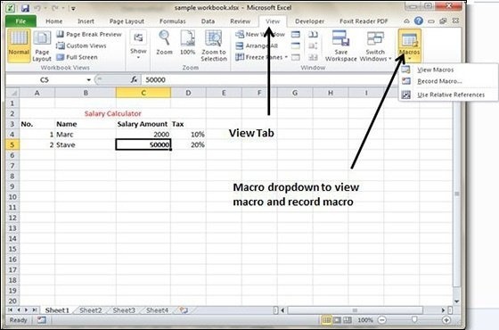 Использование макросов в Excel 2010