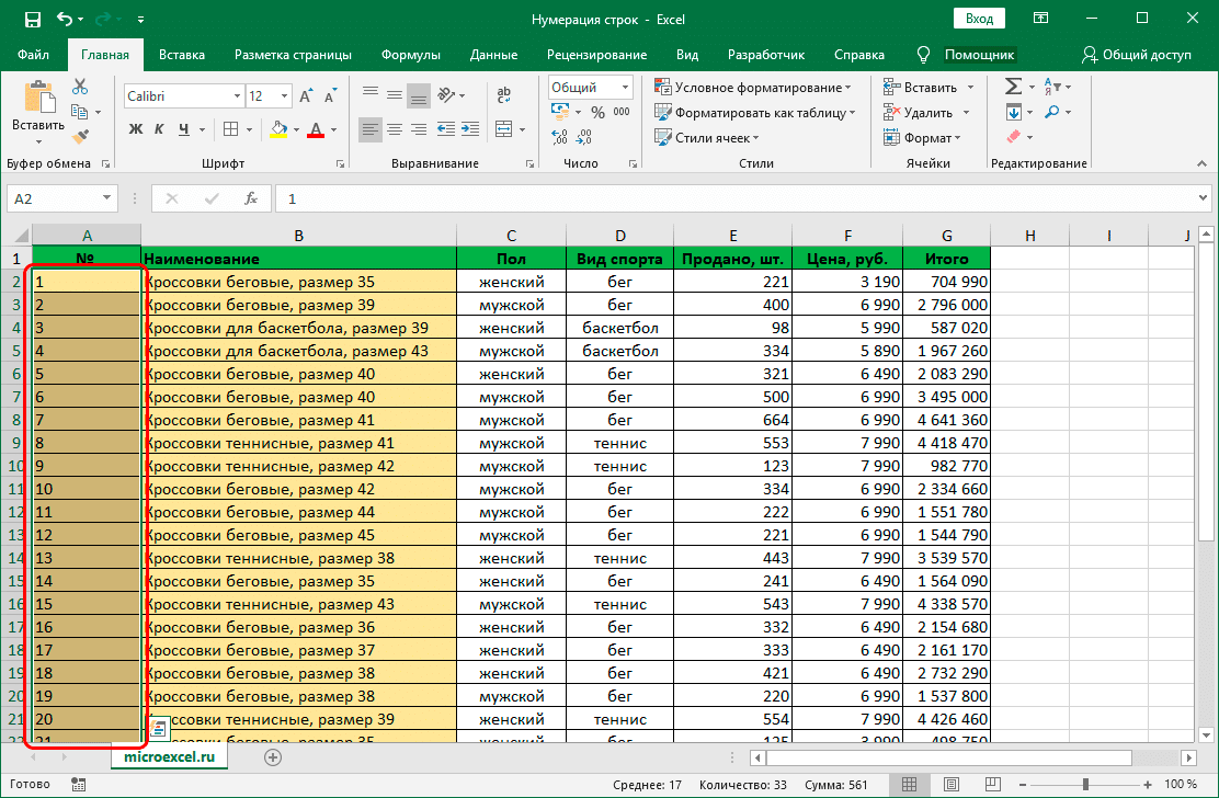 Excel Sheet Table - Electric Bike Blog