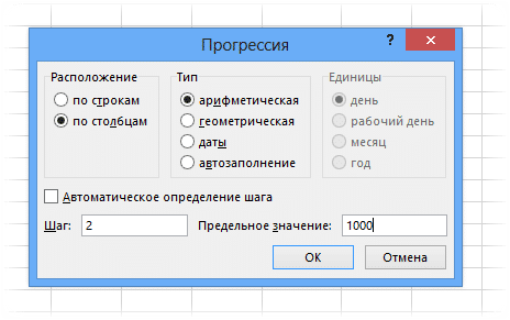 Предельное значение в прогрессии