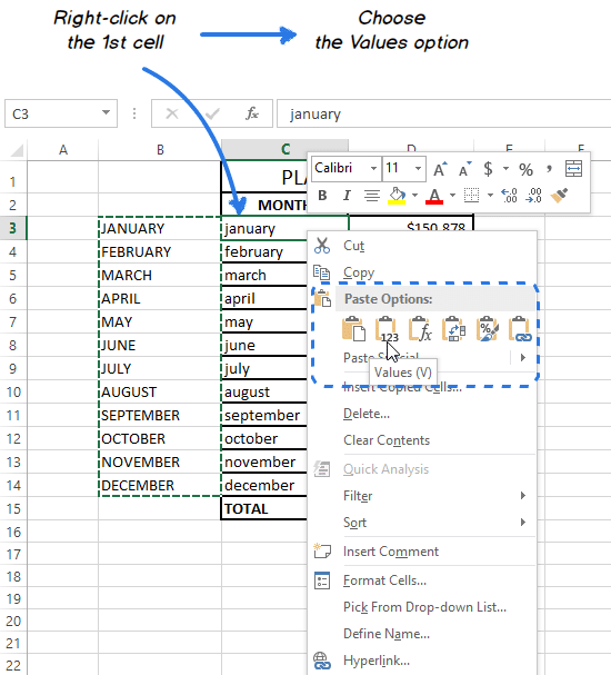 Изменить прописные буквы в Excel