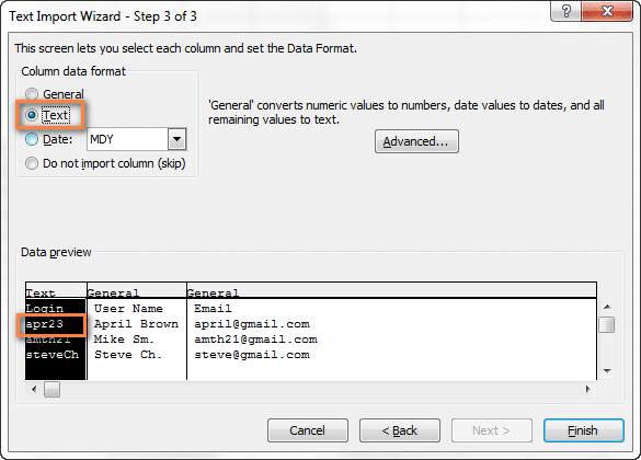 Экспорт файла CSV в Excel