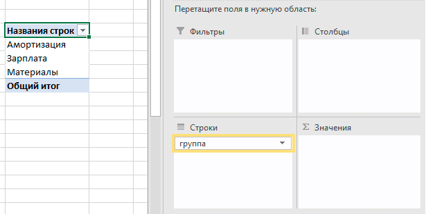 excel, сводные таблицы