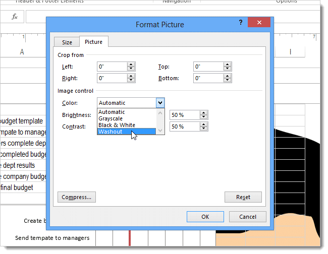 Фоновое изображение в Excel