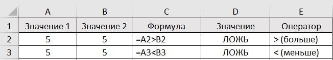 больше, чем Excel, меньше, чем Excel, 