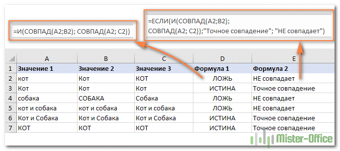 как-сравнит-текст-в-ячежках-таблицы-excel