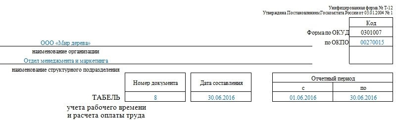 Код формы по окуд. Форма по ОКУД 0301007. Форма по ОКПО. Форма по ОКУД по ОКПО. Табель учета рабочего времени ОКУД 0301007.