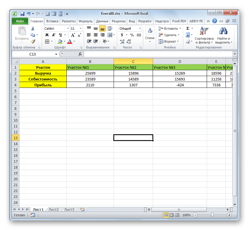 основная таблица удалена в Microsoft Excel